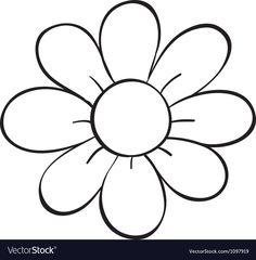 a white flower with black outline on it