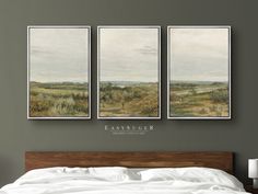 EasySuger 3 Panels Wildfield Landscape Wall Art Night Clouds, Minimalist Landscape, Wall Art Vintage, Art Antique, Vintage Landscape, Vintage Nature, Night Art, Gallery Art, Landscape Wall