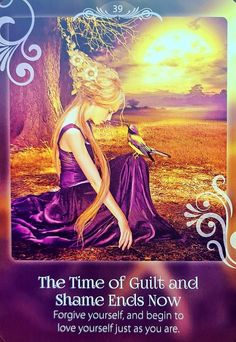 Feeling Shame, Guilt And Shame, Oracle Cards Decks, Angel Tarot Cards, Accept Yourself, Forgive Yourself, Angel Tarot, Angel Oracle Cards, Angel Guide