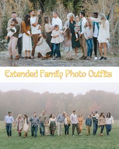 an extended family photo is shown in two different pictures, and the same image has been altered