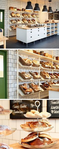 there are many different types of pastries on display