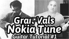 two men are playing guitars and one is holding a guitar in his hand, with the words gra vals nokiatune on it