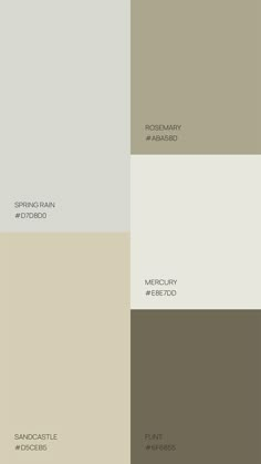 the different shades of gray and white paint in this color scheme are from farrow to farrow