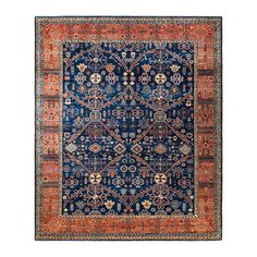 Inspired by the masterful artistry of Persian rug-making, our Serapi collection embodies artistry and sophistication. Immerse yourself in each rug's intricate geometric motifs and exquisite botanical detailing. With up to 100 knots per inch, our Serapi rugs are handcrafted for exceptional durability and timeless allure. Color: Blue. Serapi Rug, Geometric Motifs, Blue Area Rugs, Rug Making, Persian Rug, Persian, Hand Knotted, Color Blue, Area Rug