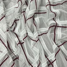 an image of a white and red fabric