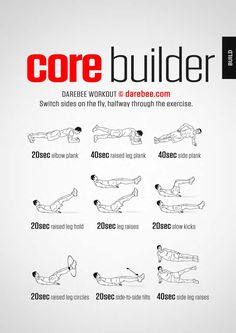 the core builder workout poster shows how to do it