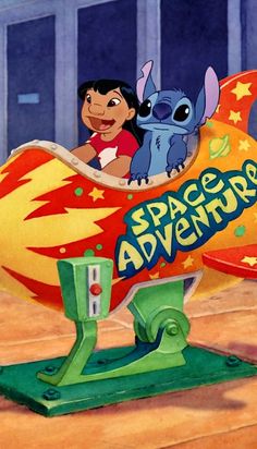 the cartoon character from disney's animated movie, space adventure is shown in front of a