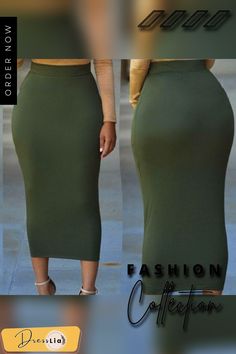 Lady Women Summer Casual Bodycon Pure Color Plain Maxi Long Pencil Skirt Trendy Midi-length Pencil Skirt, Casual Bodycon Knee-length Pencil Skirt, Trendy Fitted Midi Length Pencil Skirt, Bodycon Skirt For Summer Workwear, Summer Bodycon Skirt For Work, Casual High Waist Bodycon Skirt, Green Fitted Casual Pencil Skirt, Green High Waist Stretch Pencil Skirt, Elegant Green Mini Pencil Skirt