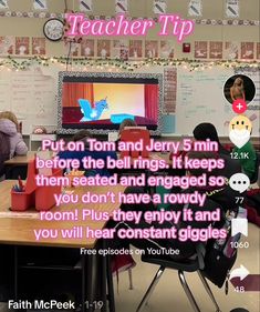 there is a teacher's tip to teaching children how to use the tv in their classroom