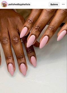 Almond Natural Color Nails, Rustic Pink Nails, Pink Almond Nails Short, Pink Nude Nails, Nails Dark Skin, Natural Color Nails, Cornrows Braids For Black Women, Nails Dark, Matte Pink