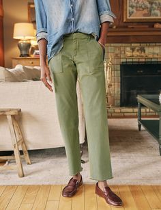 Blackrock, The Italian Utility Pant, Green – Frank & Eileen Fall Relaxed Fit Pants With Frayed Hem, Everyday Fall Pants With Frayed Hem, Everyday Washed Bottoms For Fall, Spring Everyday Cargo Jeans With Patch Pockets, Spring Cargo Jeans With Patch Pockets For Everyday, Fall Straight Pants With Pockets, Straight Fall Pants With Pockets, Straight Leg Cargo Jeans With Patch Pockets For Spring, Straight Leg Cargo Jeans With Frayed Hem For Fall