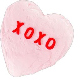 a heart shaped cake with the word xo on it