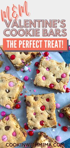 valentine's cookie bars are the perfect treat