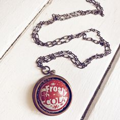 retro soda pop // vintage bottle cap and copper pipe pendant necklace - Frosty Cola - Peacock & Lime Bottle Cap Necklace, Cream Soda, Vintage Bottle, Copper Pipe, Bygone Era, Charm Making, Soda Pop, Sweet Taste, Big Star