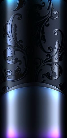 an abstract black and blue background with swirly designs on the bottom half of it