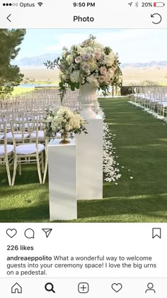 an image of a wedding setup on instagram