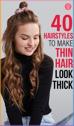 40 Hairstyles To Make Thin Hair Look Thick : So many actresses have opened up about their struggle with hair loss and thinning in their quest to get thicker hair. Here are some ways you can get thicker hair and some styles you can use to make your thin hair look thicker. Read on! #hair #hairstyles #thickhair #thinhair 40 Hairstyles, Get Thicker Hair, Luscious Hair, Grow Hair Faster, Hair Remedies, Long Straight Hair, Quick Hairstyles, How To Make Hair, Grow Hair