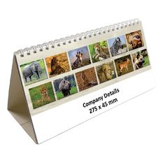 a desk calendar with animals on it