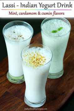 Lassi is a classic yogurt drink from Indian subcontinent. Often relished with a meal or as a refreshing beverage. Sweet lassi and salted .. Sweet Lassi, Lassi Recipe, Yogurt Drink, Indian Drinks, Lassi Recipes, Thick Yogurt, Vegetarian Meals For Kids, Indian Subcontinent, Yogurt Drinks