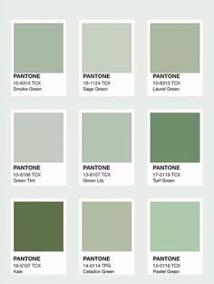 the pantone green paint color chart