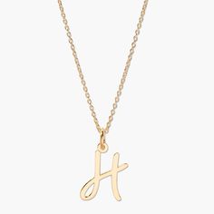 Add a personal touch to your next outfit with the Nella Initial Pendant. Simple and classic, this custom necklace will become a new daily staple. Available in sterling silver, 18k gold plated or 18k rose gold plated silver Initial size: 1/2" tall, width varies 16" cable chain with 2" extender This is an uppercase only font, lowercase letters entered will be produced as uppercase This item is FINAL SALE and ships 3-5 business days from the order date SKU: BYN1138 Gold Sterling Silver Initial Necklace With Cable Chain, Classic Sterling Silver Initial Necklace With Delicate Chain, Elegant Jewelry With Cable Chain For Personalized Gifts, Elegant Jewelry Cable Chain For Personalized Gift, Elegant Cable Chain Jewelry For Personalized Gift, Rose Gold Initial Pendant Necklace With Cable Chain, Sterling Silver Initial Necklace With Cable Chain, Classic Rose Gold Initial Necklace For Everyday, Classic Rose Gold Charm Necklace, Tarnish Resistant