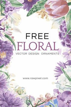 the free floral design ornament is shown in purple and white flowers with green leaves