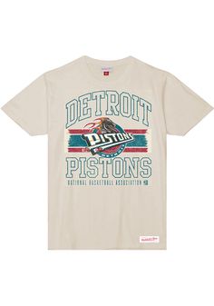 Show off your team pride in this Detroit Pistons White Logo Lockup Retro Logo Short Sleeve T Shirt! This Detroit Short Sleeve Tee features a screen print team graphic on chest. Make sure everyone knows you root for the Pistons with this White Detroit T Shirt. Go Pistons! Lightweight material, Crew neckline, Screen print team graphic, Brand tag on left hip, Unisex, Fit: True to Size, Imported Throwback Cotton Tops With Team Name, Throwback Cotton Tops For Sports Events, Logo Lockup, Sports Tshirt Designs, Detroit Sports, Sports Tee, Retro Sports, Sports T Shirt, Detroit Pistons