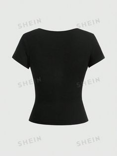 Women's & Men's Clothing, Shop Online Fashion Fitted V-neck Tops With Letter Print, Fitted V-neck Top With Letter Print, Black Graphic Print Top With Scoop Neck, Black Graphic Print Scoop Neck Top, Black Scoop Neck Top With Graphic Print, Sports Equipment, Fashion Online Shop, Online Fashion, All Fashion