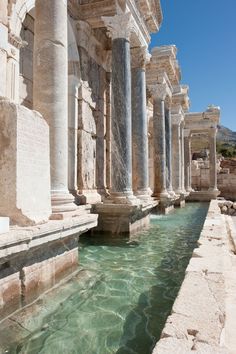 the water is clear and green in this ancient city