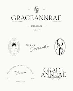 the logos for grace annrae, an upscale hotel and spa in las vegas