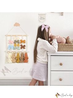 Bird in Bag - Headband and Bow Holder for Girls Hair Bows, Baby Headband Organizer for Hair Accessories Storage Wall Hanging Decoration for Newborn and Headband And Bow Holder, Headband Organizer, Hair Accessories Storage, Storage Wall, Bow Holder, Baby Headband, Girl Hair Bows, Girls Hair, Bird In Bag