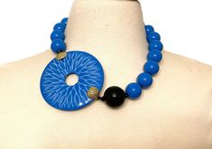 ANGELA CAPUTI Blue Resin Beads Choker Modern Necklace Beads Choker, Lucite Jewelry, Modern Necklace, Clay Jewelry Diy, Modern Necklaces, Resin Beads, Choker Necklaces, Bead Jewellery, Beaded Choker