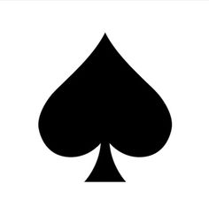 a black and white image of a card game symbol, with the ace on it's side