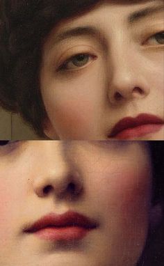 two pictures of the same woman's face