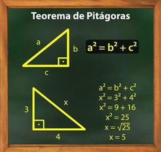 a green chalkboard with yellow writing on it and two similar triangles in the same triangle