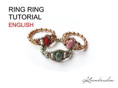 three rings with different colored stones on them and the words ring ring tutorial english