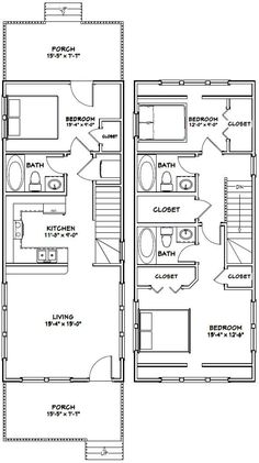 the floor plan for a two story house