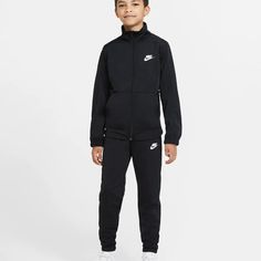 Product #: D0324010 Old-School Style With A Modern Spin! The Nike Hbr Poly Tracksuit Is A Classic When It Comes To Athleisure With Its Versatile Full Zip Jacket And Pants That Make Comfort Look Fashionable. Outfit Your Little One In An Athletic Fashion That Screams Authentic Nike Style With The Nike Hbr Poly Tracksuit! Nike Hbr Poly Tracksuit Features: The Elastic Waistband And Drawcord Keep It In Place. The Elastic Cuffs Give It A Sporty Look. The Side Pockets Offer Storage Solutions. 100% Poly Nike Tracksuit For Sports, Nike Black Tracksuit Sportswear, Nike Boys Outfits, Girls Athletic Outfits, Girls Nike Outfits, Outfit Sweatpants, Red Tracksuit, Boys Nike Shorts, Nike Set