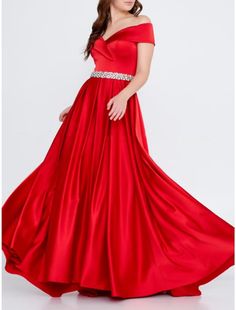 A-Line Evening Gown Elegant Dress Formal Sweep / Brush Train Christmas Red Green Dress Sleeveless Off Shoulder Satin with Pleats Crystals Red A-line Christmas Dress, Sleeveless Winter Prom Dress, Winter Sleeveless Dress For Prom, Sleeveless Evening Dress For Christmas, Sleeveless Wedding Dress For Winter, Red Satin Christmas Dress, Sleeveless Christmas Prom Dress, Red Winter Prom Dress, Christmas Prom Gown