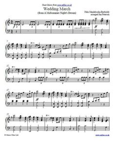 sheet music for the wedding march