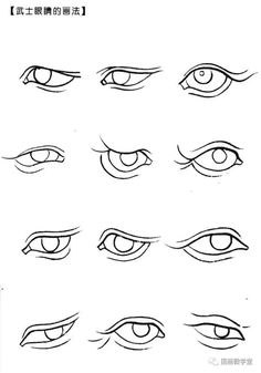 various types of eyes drawn in chinese