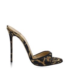 Identità Mules JILL STAMPA ANIMALIER Open Shoes, High Heel Slippers, Fancy Shoes, Aesthetic Shoes, Heel Slippers, Fashion Sandals, Leopards, Pretty Shoes, Dream Shoes