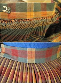 two pictures of different patterns and colors of fabric, one showing the back end of a chair