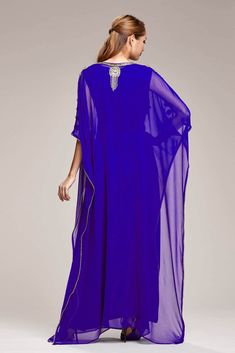 Blue Evening Abaya For Eid, Festive Blue Abaya For Party, Festive Blue Party Abaya, Blue Long Sleeve Thobe For Party, Floor-length Blue Abaya For Party, Blue Floor-length Abaya For Party, Party Thobe With Dabka In Maxi Length, Party Dabka Thobe In Maxi Length, Blue Maxi Length Evening Abaya