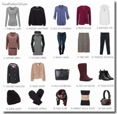 a bunch of different types of clothes and accessories for women with text overlay that says,