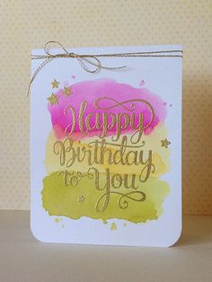 a birthday card with the words happy birthday to you written in cursive writing