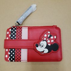 Nwt Disney Minnie Mouse Red Card Case Wallet Disney Style Bags With Card Slots For Gifts, Disney Bags With Card Slots As Gift, Disney Bags With Card Slots For Everyday Use, Cute Red Wallets For Daily Use, Cute Red Wallets For Everyday Use, Minnie Mouse Red, Disney Bags, Red Card, Card Case Wallet