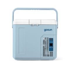 the gosun ice chest cooler is shown in light blue and features an open lid