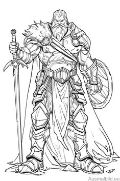 Ready for an adventure in the realm of colors?
You’re just one click away from the daring warrior with his mighty shield and shimmering sword waiting to tell his story on your coloring page.
This bearded hero looks so strong that even his enemies would be scared if they saw him with a colored pencil!
Whether you prefer a shimmering rainbow or a sinister black and white drama, your creative talent will bring him to life.
So grab your colors and get ready to conquer this warrior. Coloring Pages For Men, Skull Warrior, Warrior Drawing, Black Comics, Girl Drawing Sketches, Thundercats, Colored Pencil, Girl Drawing, Colouring Pages