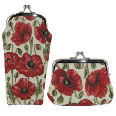 This floral eyeglass case and coin purse set are a great way to keep your things safely in place, and helps prevent them from getting lost or damaged. Made of Synthetic Textile Tapestry, Checkbook Covers, Poppy Print, Printed Tapestries, Eyeglass Case, Wristlet Wallet, A Kiss, Wallet Accessories, Poppy Flower